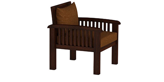 Atlantis Teak Wood Sofa Set (3+1+1) in Mahogany Finish